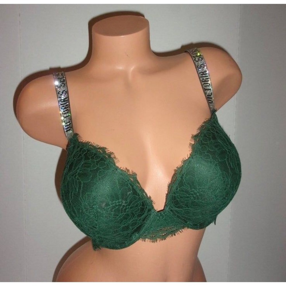 Victoria’s Secret Very Sexy blinged rhinestones shine straps lace Push up Bra